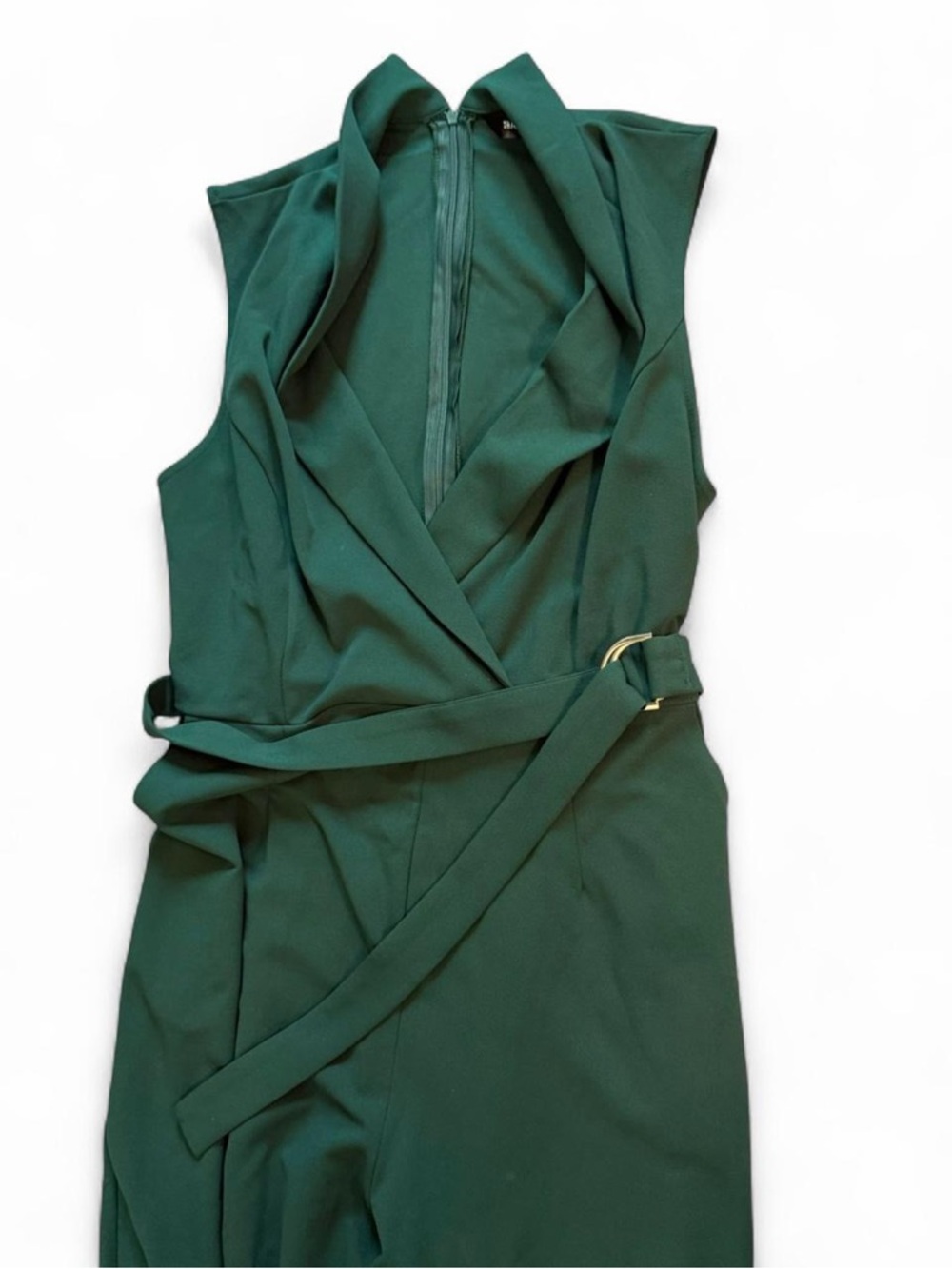 Amazon Sleeveless Emerald Green Jumpsuit with Belt